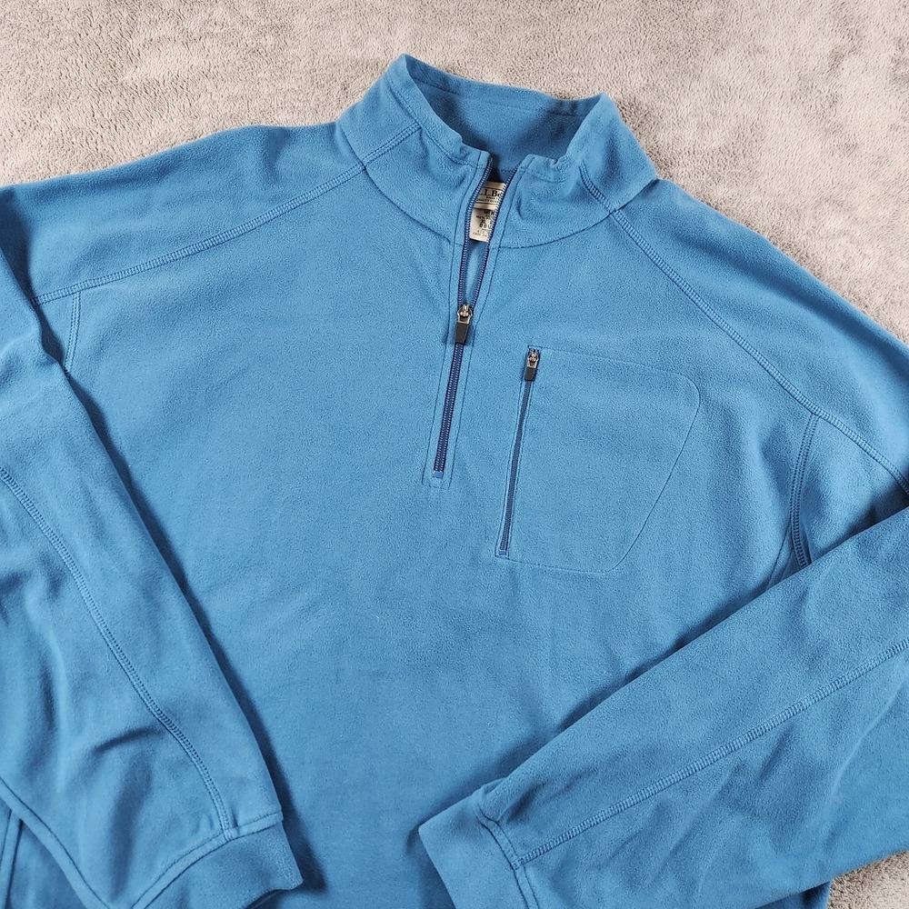 LL Bean Polar Fleece 1/4 Zip Pullover Mens Size XL Regular Polyester